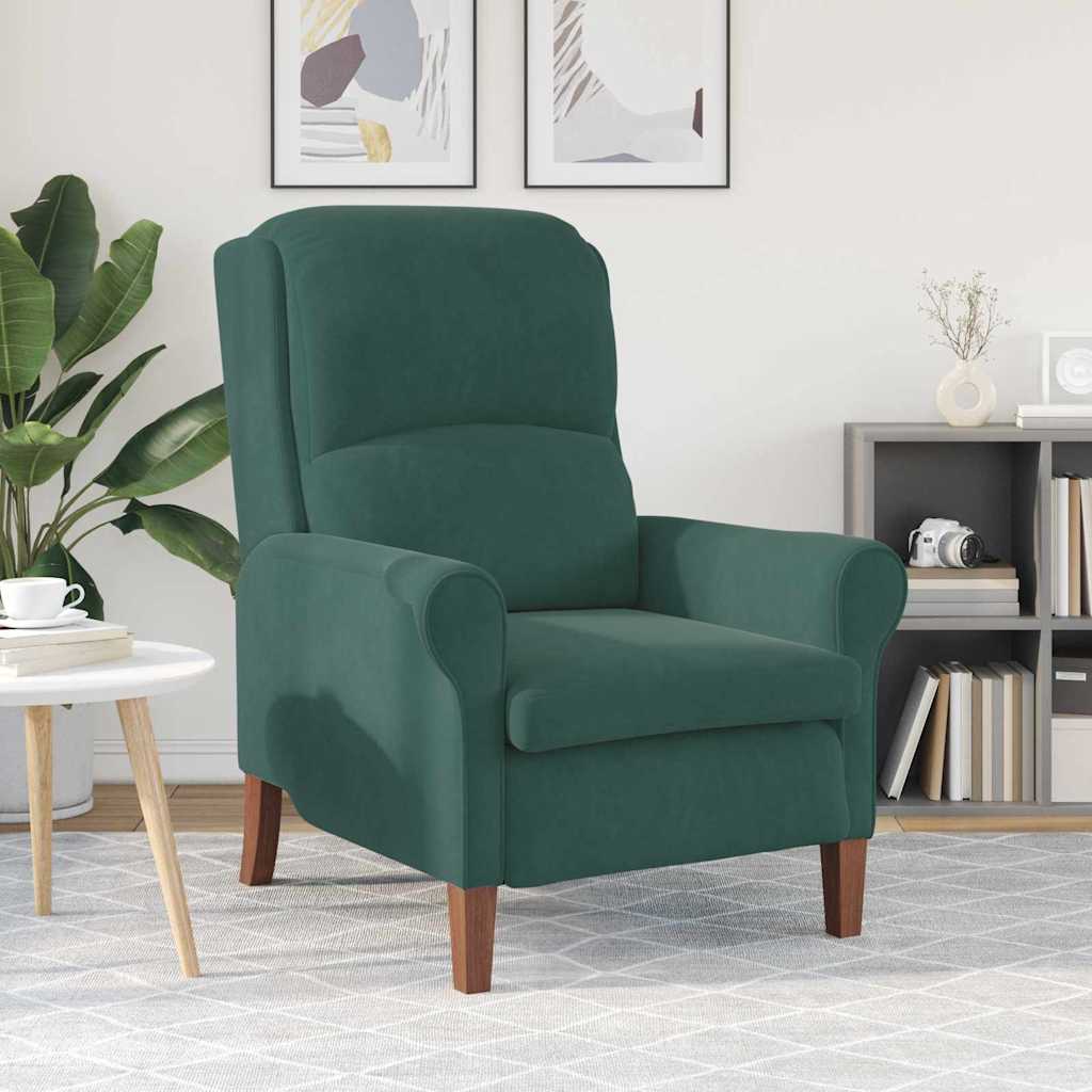 vidaXL fauteuil Vert foncé Velours