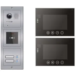 2-Familienhaus Video Türklingel mit RFID-Funktion DT32ID - 2xDT670 modulare Aussenstation Briefkasten