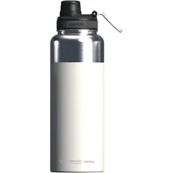 Asobu Mighty Alpine Flask isolierte Outdoorflasche aus Edelstahl - 1 Liter - weiß (TMF5 white)