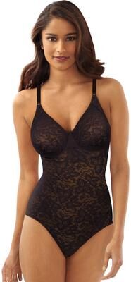 Plus Size Women's Lace'N Smooth Body Briefer by Bali in Black (Size 34 D)