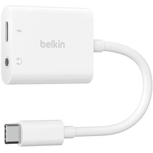Belkin USB-Adapter RockStar, NPA004BTWH, weiß, USB-C Buchse / Klinke auf USB-C Stecker, USB 3.1