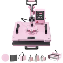 VEVOR Hitzepresse Transferpresse 30x38cm 8 in 1 Tumbler Presse T-Shirts Rosa