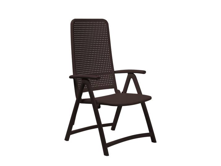 Garden chair Nardi Darsena, Brown with fixed armrests, New - Modern & weatherproof