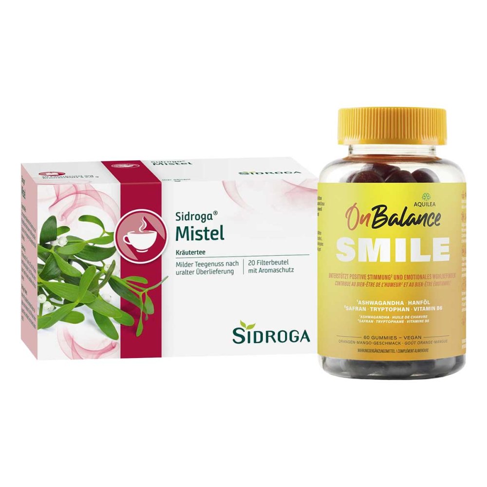 Uriach Germany GmbH Aquilea Onbalance Smile Gummies + Sidroga Mistel Tee 08107420