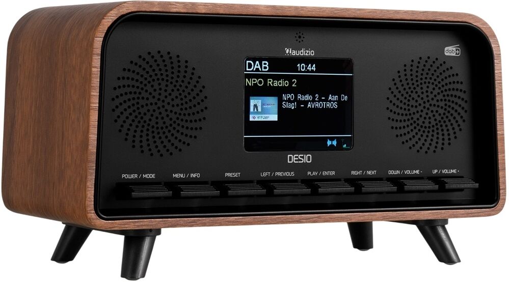 Rádio Desio DAB+/FM/BT c/ Ecrã LCD 2,4" (Madeira) - AUDIZIO