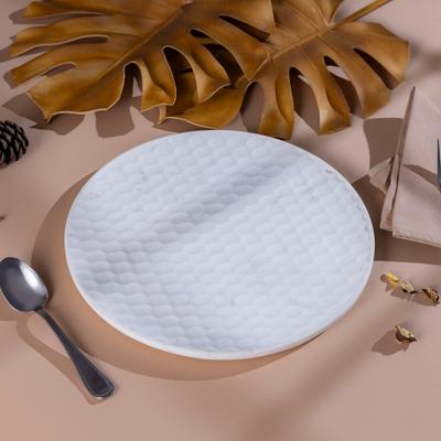 BIDK Home White Marble Round Platter