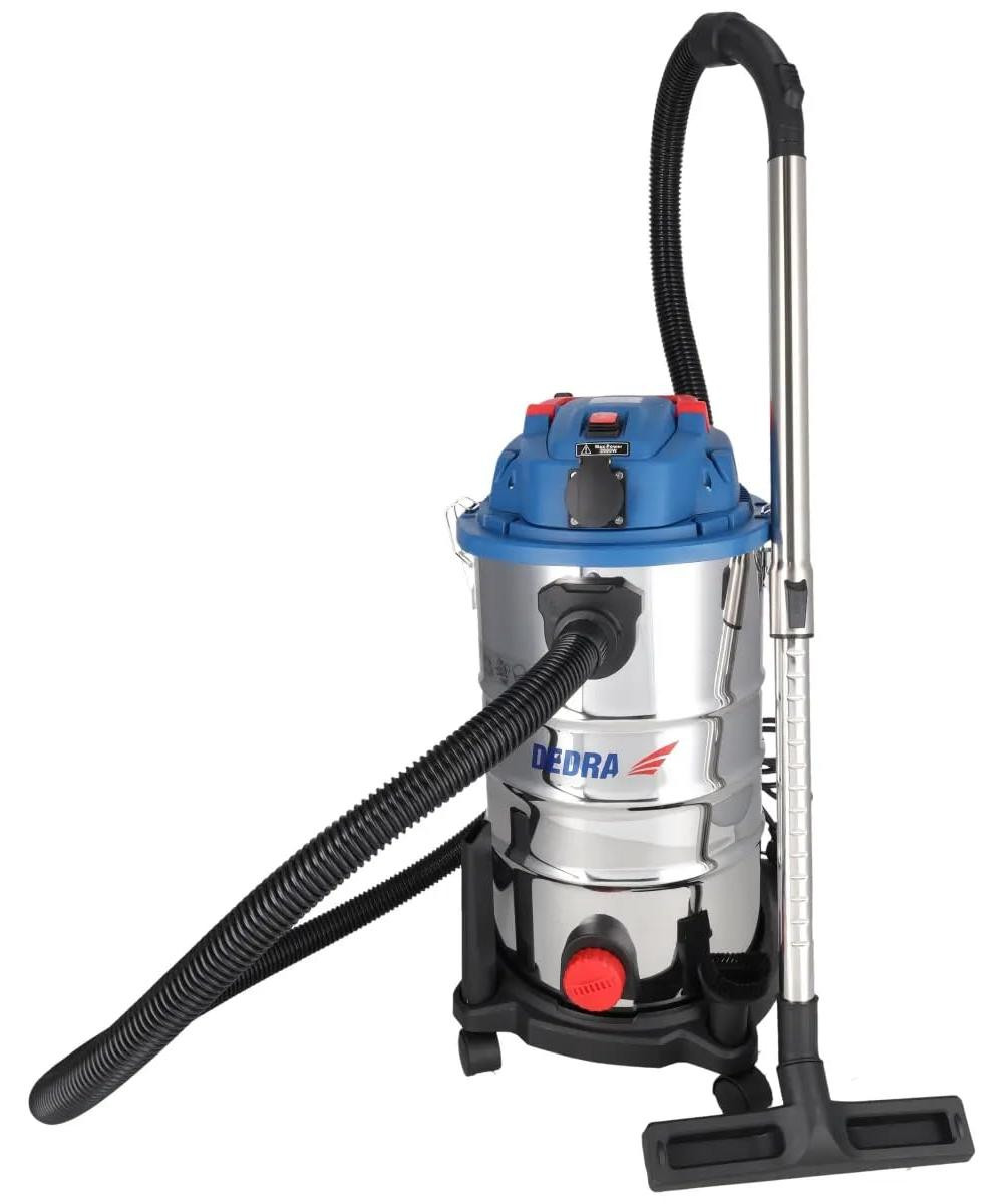 Dedra Werkplaatsstofzuiger met trilfunctie, 1600W, 30 liter inhoud, met telescopische zuigslang