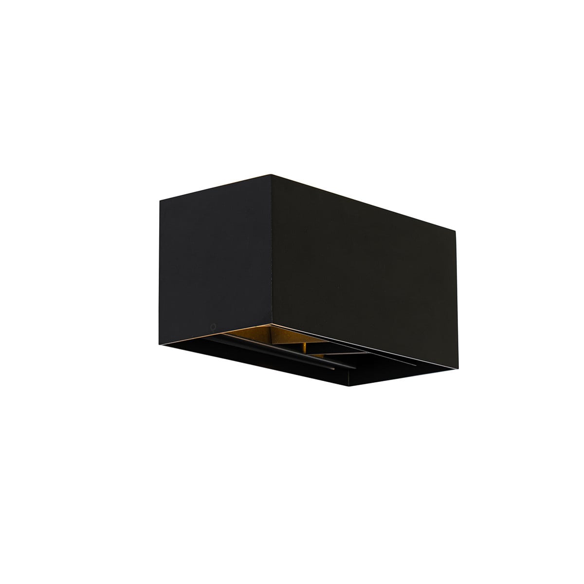Moderne wandlamp Qazqa zwart rechthoekig - Aluminium - Dimbaar