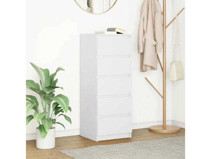 Jkghdrt Sideboard Weiß 37,5x35x99 cm Holzwerkstoff mit Schubladen Stauraum, langlebig, pflegeleicht, vielseitig, robuste Platte