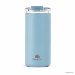 Groenenberg Isolierbecher aus recyceltem Edelstahl auslaufsicher sky 440 ml