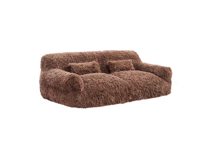 CHITA Sofa 2-Sitzer Sofa, mit Kissen & Decke, Fleece, Vakuum-Kompression, 1 Sofa + 2 Kissen +1 Decke, platzsparend, kein Aufbau erforderlich