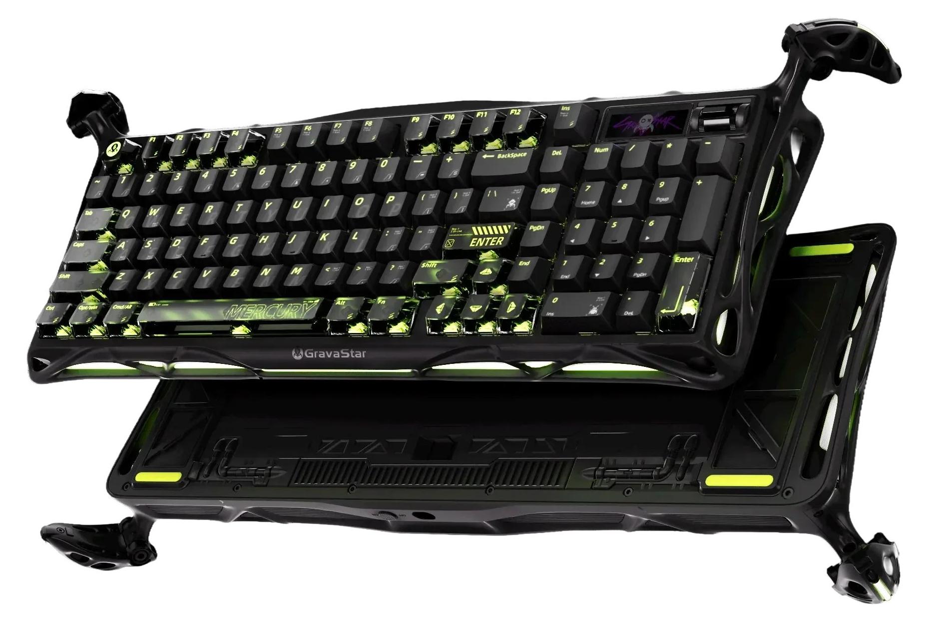 GravaStar Mercury K98 Pro Wireless Gaming Tastatur Phantom Black - 2.4 GHz Bluetooth USB-C UFO Linear Switch 8K