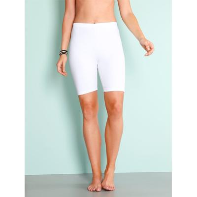 Radlerhose, Damen, Gr. 42, Normalgrößen, weiß, 95% Baumwolle, 5% Elasthan, unifarben, kurz, Hosen Radlerhose