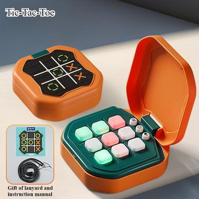 DynamicDeals Smart Glow Electronic Tic Tac Toe Game Portable Montessori Puzzle Board For Kids & Family Fun orange
