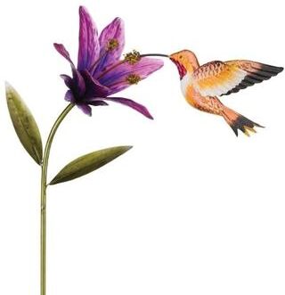 Regal Art & Gift 44 Inch Hummingbird Flower Stake - Rufous