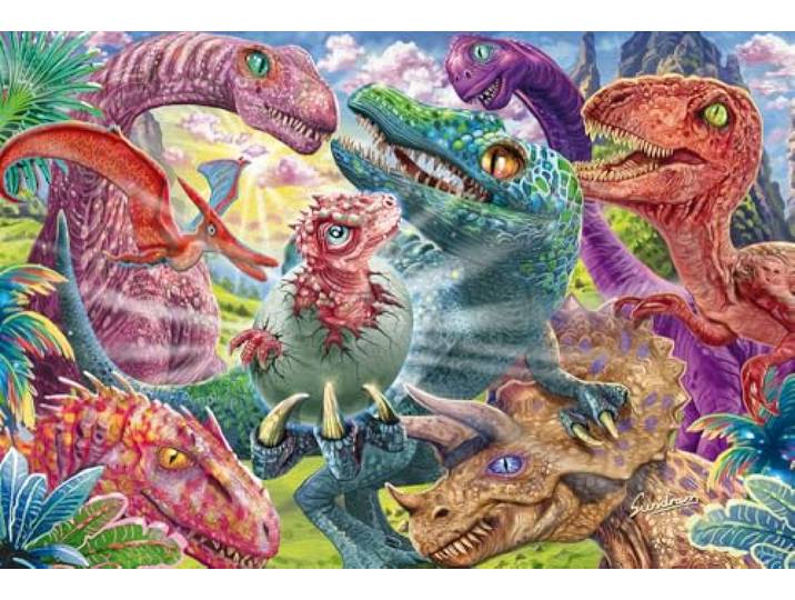 Schmidt 56527 Kleine dinosaurus, groot avontuur, 100 stukjes kinderpuzzel
