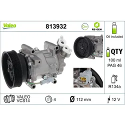 Kompressor Klimaanlage VALEO 813932 für Dacia Renault Logan II Sandero