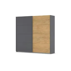 Schwebetürenschrank 2 türig  ¦ grau ¦ Maße (cm): B: 226 H: 210