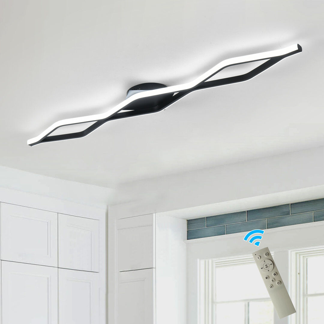 Blue Elephant 118cm Dimmable LED Flush Mount Black 5cm H X 118cm W X 20cm D