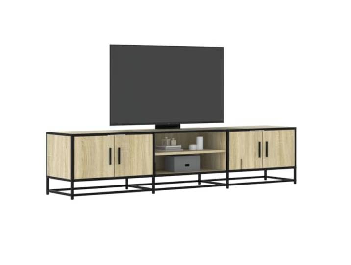 HEFZGDB TV-Schrank Sonoma-Eiche 180x35x41 cm Holzwerkstoff mit Metallgestell und robuster Oberplatte – Viel Stauraum für Medien und Elektronik, langlebig und pflegeleicht, ideal