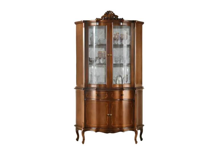 Xlmoebel Vitrine Luxus Holzschrank in klassischem Braun für elegante Präsentation (1-St., Vitrine) Hergestellt in Europa