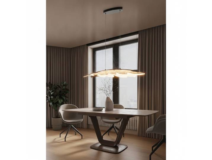 Design hanglamp Amado antraciet met mokka 104cm Lyora - 120873