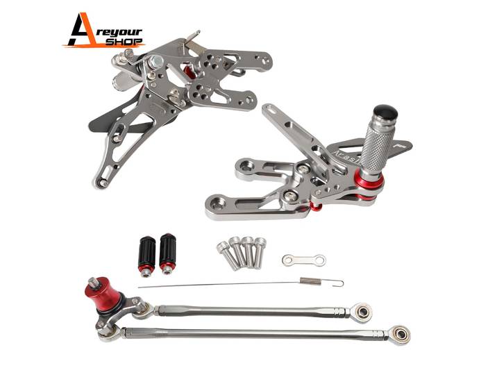 Repose-pieds arrière Areyourshop gris pour Honda CBR 600 RR PC37 03-06 CBR 1000 RR SC57 04-07
