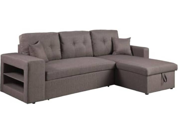 Ecksofa reversibel mit Schlaffunktion Axel - 3-Sitzer - Taupe