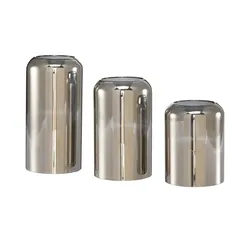 HOME STORY LED Kerze  3er Set   ¦ grau ¦ Glas,Kunststoff ¦ Maße (cm): H: 15  Ø: 7.5