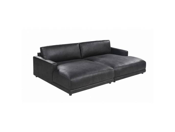 Kawola BIG Sofa Marlin Schwarz Lederfaserstoff, Kunststoff, Nachbildung, Füllung: Schaumstoff, 262x80x168 cm, Wohnzimmer, Sofas & Couches