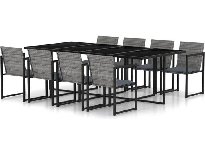 Salon de jardin avec coussins Poly Rattan Garniture Set de jardin