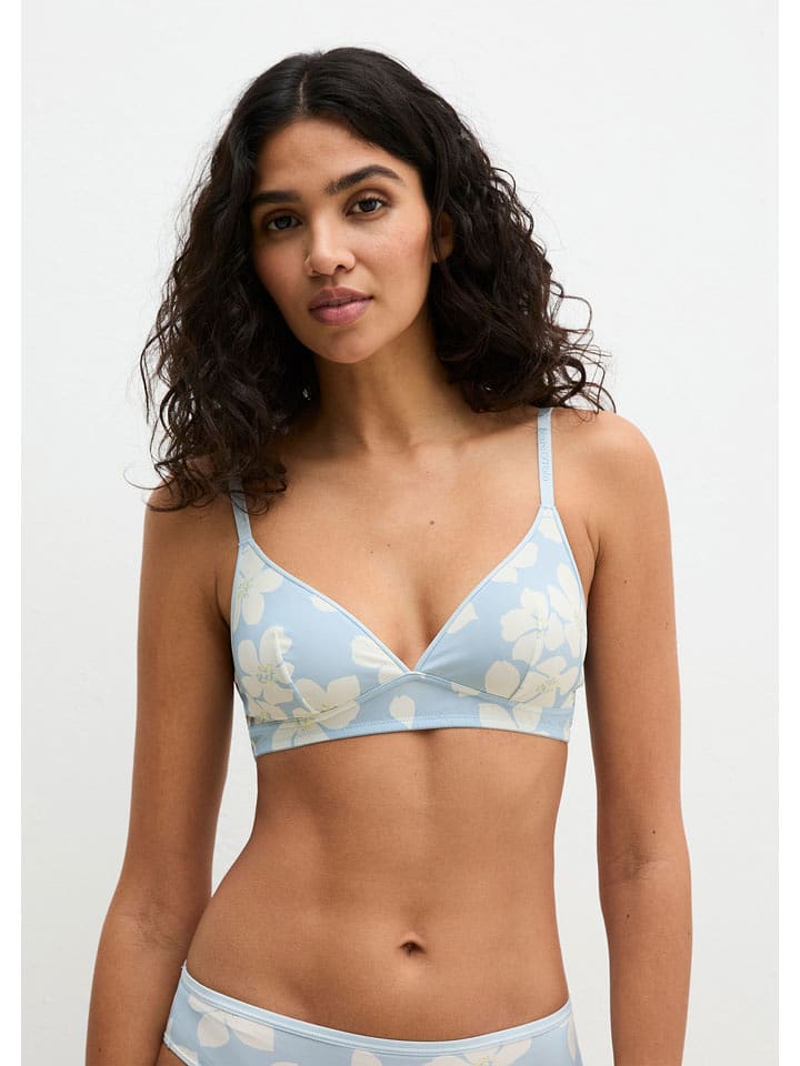 Marc O´Polo Bodywear Bügelloser BH in Hellblau/ Weiß - S