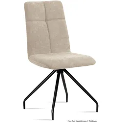 ESSZIMMERSTUHL (2er-Set) Detava 47x92x60 Schwarz/Natur