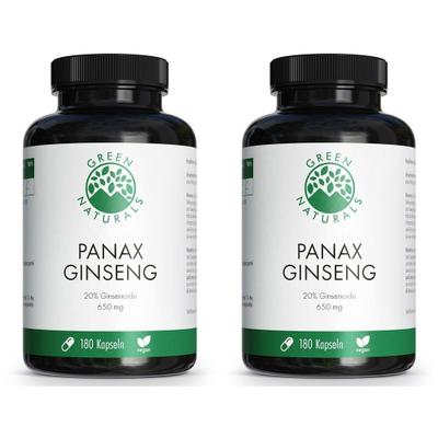 Green Naturals Panax Ginseng hochdos.vegan Kapseln 2x 2x180 St