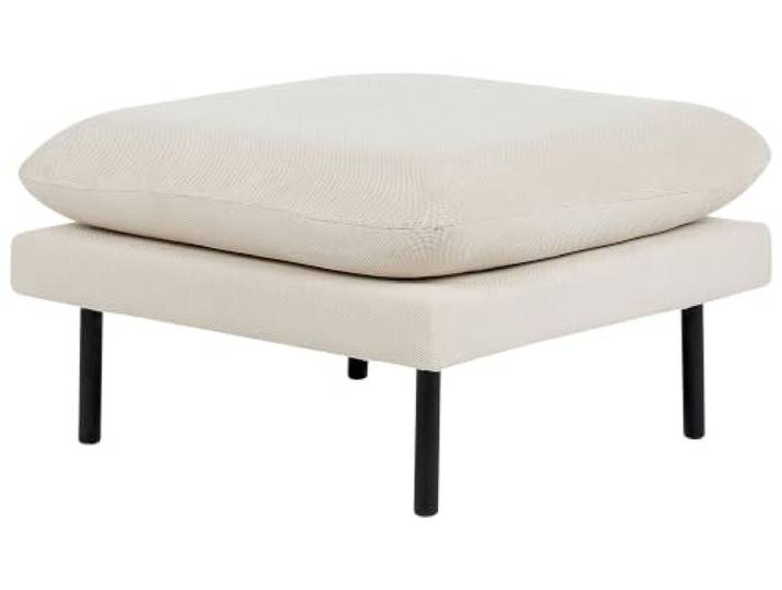 Beliani Ottomane Hellbeige Stoff Quadratisch Metallfüße Beige, Schaumstoff-Füllung, Minimalistisch, Belastbarkeit 120 kg, 70 x 70 x 44 cm, 100% Polyester