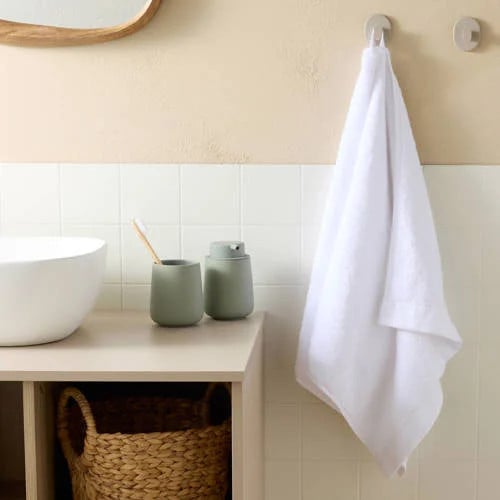 NOUS Living handdoek wit, 100 x 50 cm