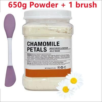 Inspired Finds 650g Chamomile Hyaluronic Acid Facial Moisturizing Jelly Mask Powder With Silicone Brush chamomile