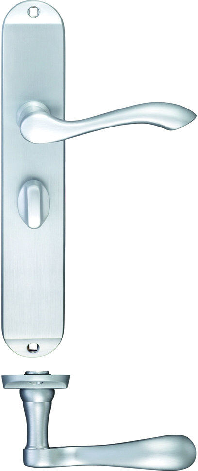 Fulton & Bray Arundel Bathroom Right Hand Door Handle Satin Chrome 24.5cm H X 4.2cm W