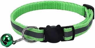 Inspire Picks Safe Glow Reflective Breakaway Cat Collar With Bell light Green width1cm