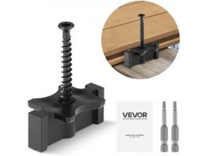 VEVOR 90x versteckte Befestigungen, Abstandshalter Terrassendielen, universelle Verbund-T-Clips & Kunststoffbefestigungen mit Schrauben, geeignet für 6,5-mm-Plattenabstände & 10 mm Plattenhöhe