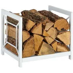Relaxdays Modernes Kaminholzregal aus Metall Weiß