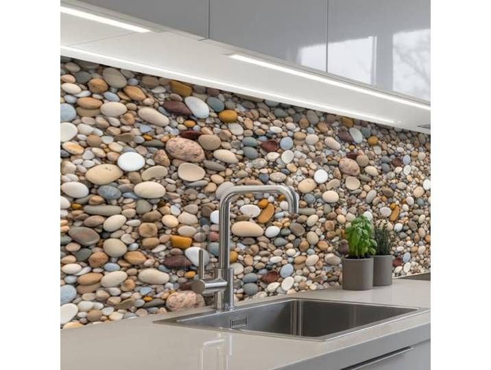 KitchenYeah© Küchenrückwand Selbstklebende Kitchen Wall Protector Küchen 80x250 cm - Rückenwand Küchenfronten Küchenrückwände Küche Wand Kleine - Große - Steine