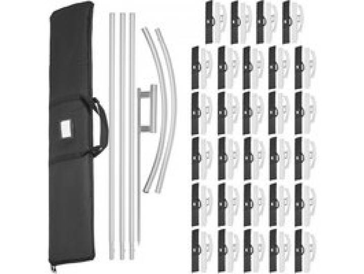 VEVOR Standard Größe Oxford Swooper Flagge 30 x 6 Stk 16 Fuß Zeichen Banner Aluminiumlegierung, 4,3 m Swooper Flagge Werbung Schild mit Fahnenmast-Set und Erdspieß Werbung Schild Slogan-Flaggen
