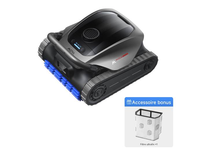 Mova Diver A10 – Robot Nettoyeur De Piscine Intelligent\, Aspiration 22 700 l/h\, 240 min Autonomie\, Double Brossage Ligne D’eau\, 8 Modes Ia