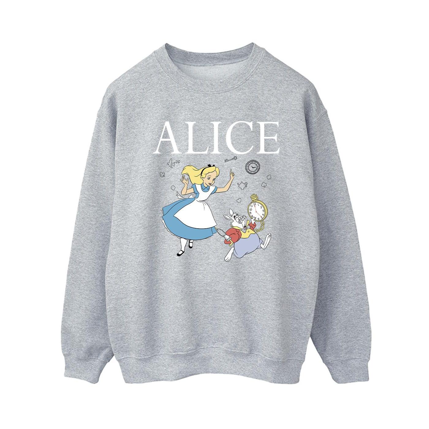 Disney Dames/Dames Alice In Wonderland Follow The Rabbit Sweatshirt (Sportgrijs)