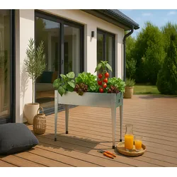 Herstera Garden Metall Hochbeet Urban | Silber | 100x40x84 cm - Silber