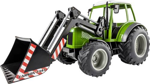 Carson Modellsport 907347 RC Traktor mit Frontlader 1:16 RC Funktionsmodell Elektro Landwirtschaftsfahrzeug inkl. Akku, Ladegerät