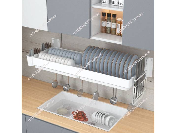 Égouttoir à vaisselle mural en acier au carbone, organisateur de rangement pour évier de cuisine, accessoires de support de drainage