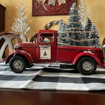 Uplifted Goods Resin Christmas Karting Car Desktop Ornament red 4.72x6.69x3.54in