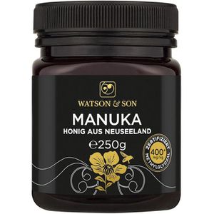 Watson&Son Honig Manuka Honig aus Neuseeland, MGO 400+, cremig, im Becher, 250 g